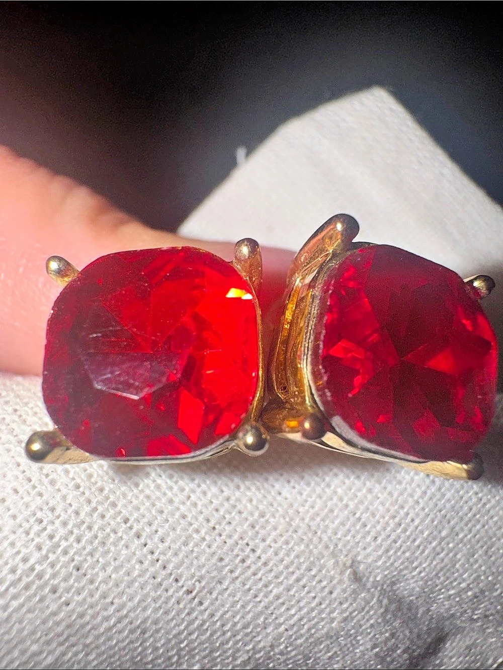 Red & Gold Clip-On Earrings Like New
